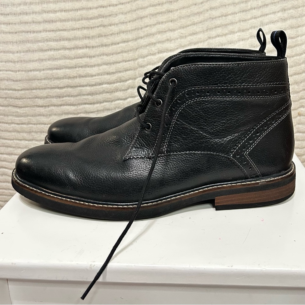 Nunn Bush Chukkas Black Leather Men's Ankle Boots Lace Up Size 11 - Picture 2 of 16